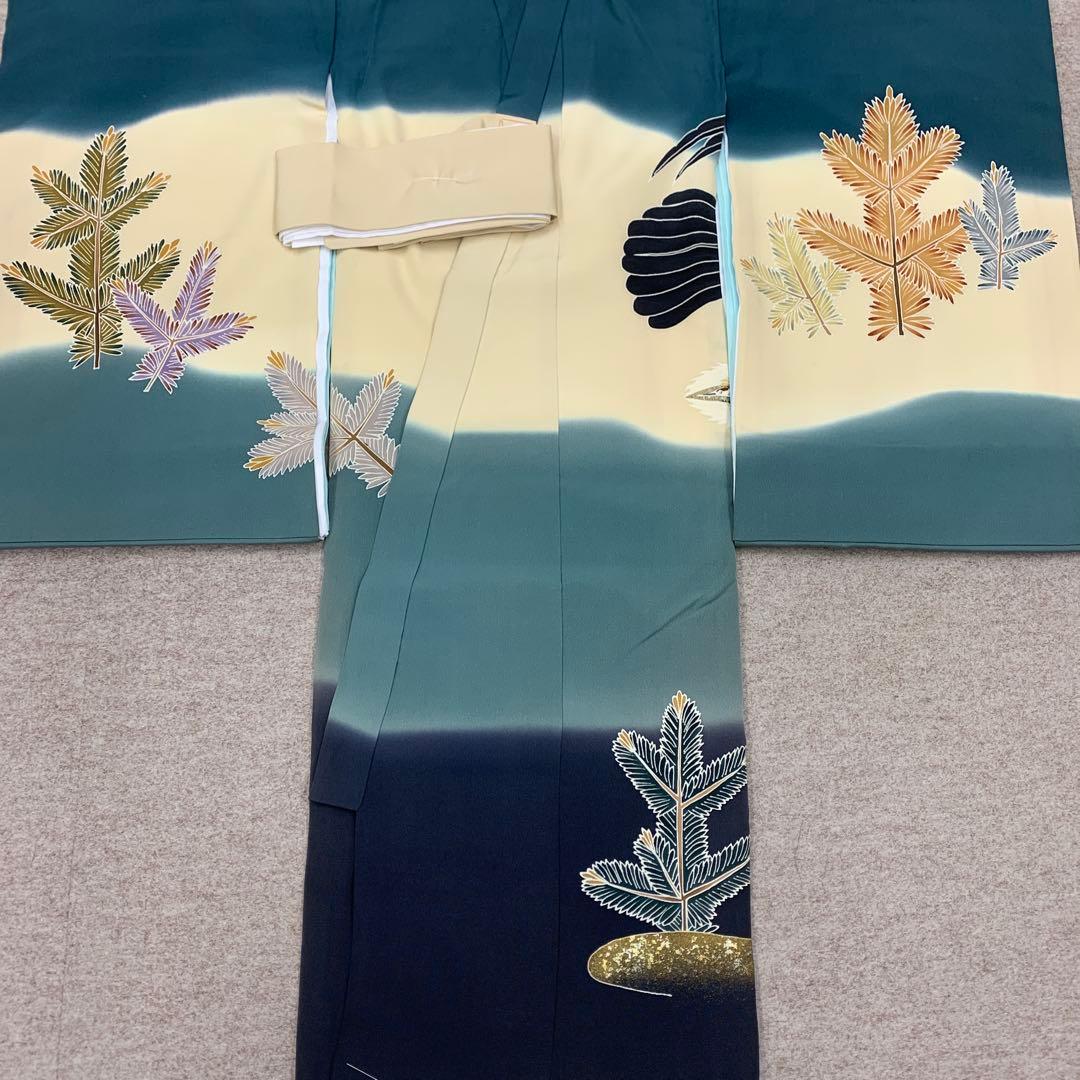 特別展示品新品正絹産着京友禅手描き美術本金仕様、特選大鷹と祝い「工芸松」古典文