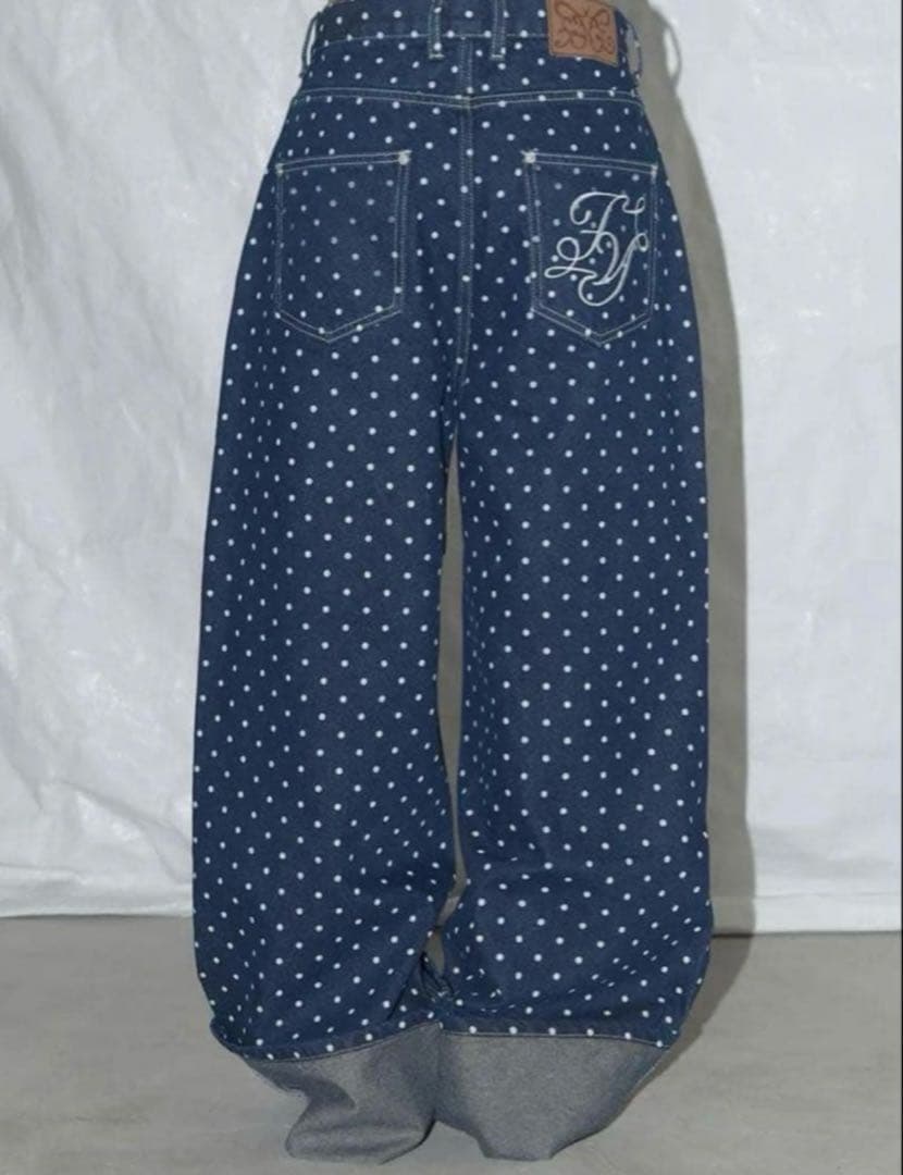 【完売タグ付き】ファンシークラブ Fancyclub ドットデニムパンツ