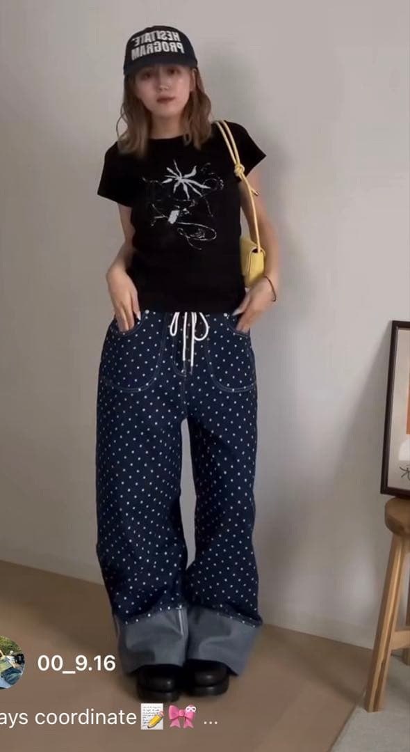 【完売タグ付き】ファンシークラブ Fancyclub ドットデニムパンツ