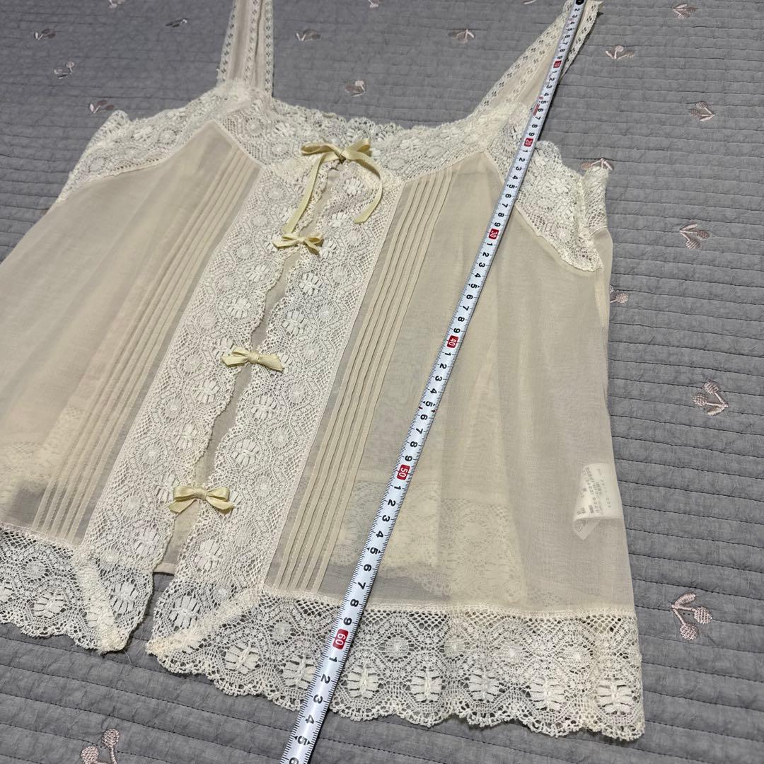 新品未使用☆Bilitis アイボリー シフォン キャミソール レース トップス