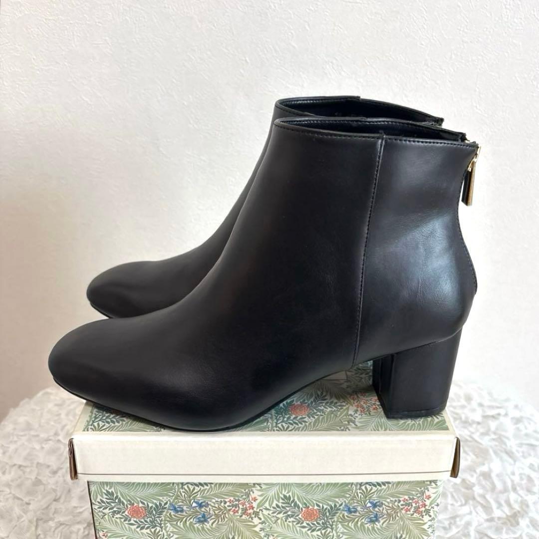 【未使用品】ルタロン 定番 ショートブーツ ブラック ジッパー