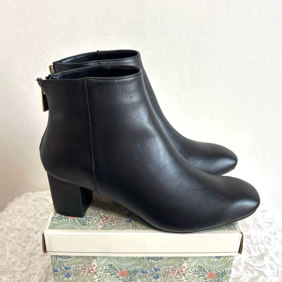 【未使用品】ルタロン 定番 ショートブーツ ブラック ジッパー