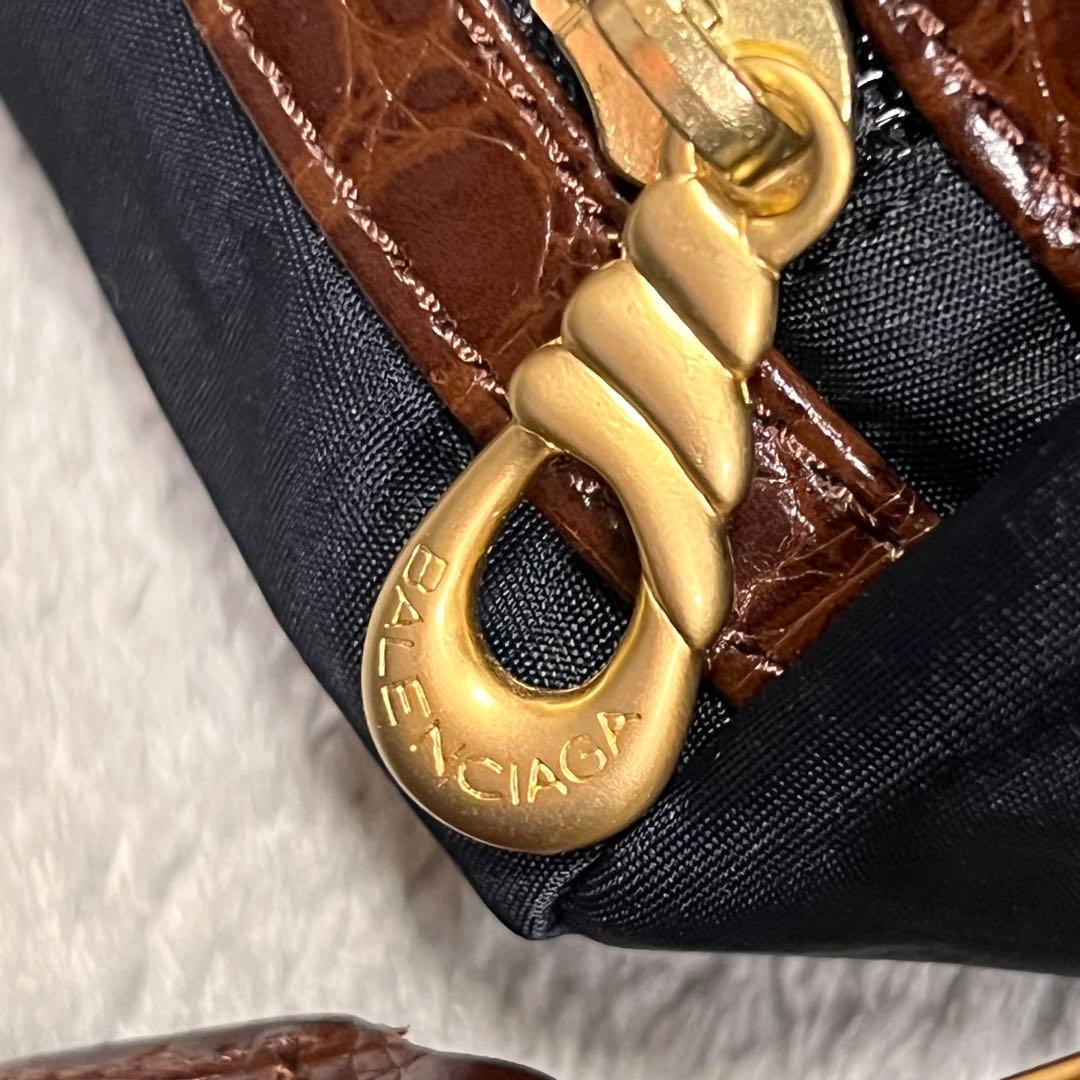 モ*モ様 BALENCIAGA クロコダイル ボストンバッグ