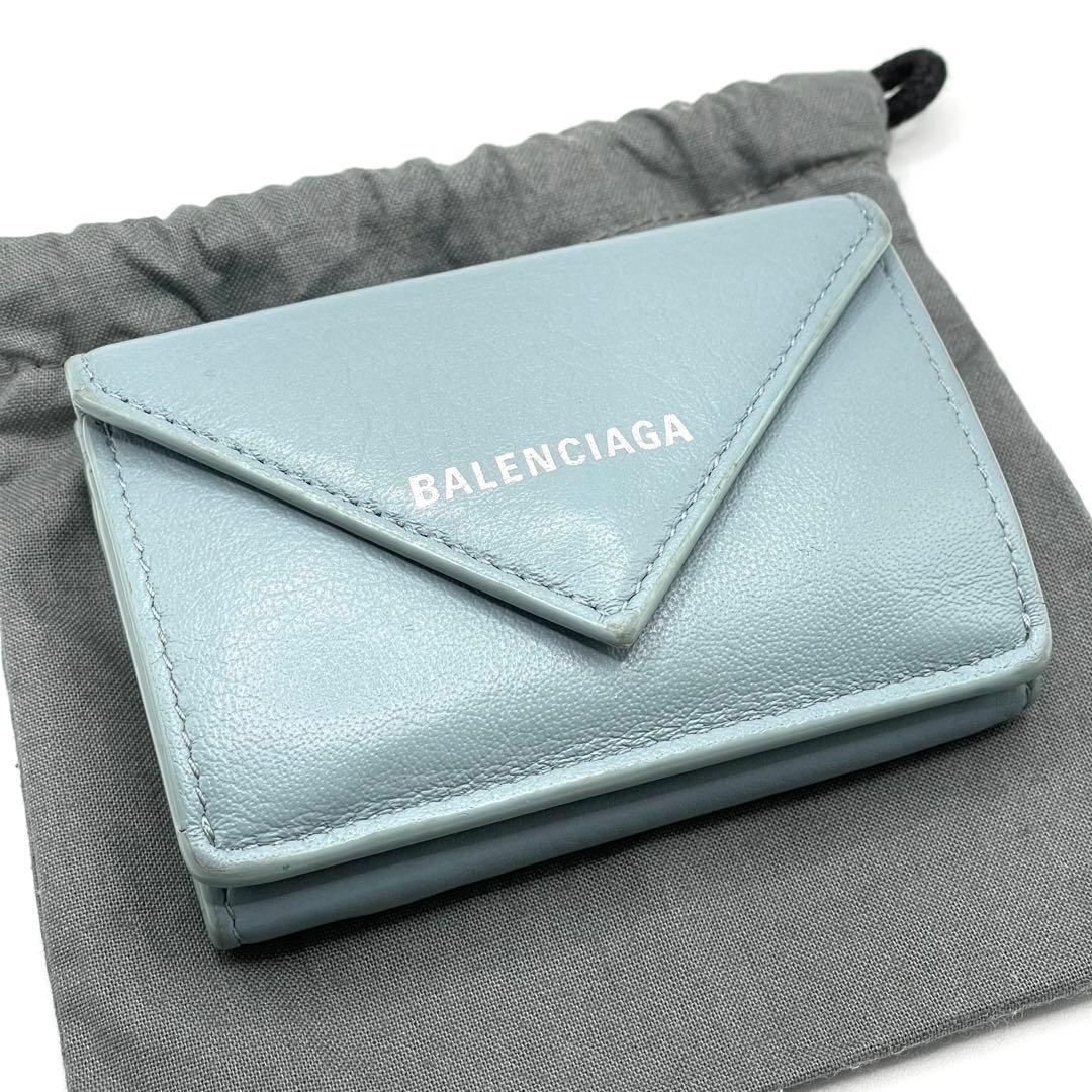 ✨極美品✨BALENCIAGA ペーパーミニウォレット 三つ折財布 カーフレザー