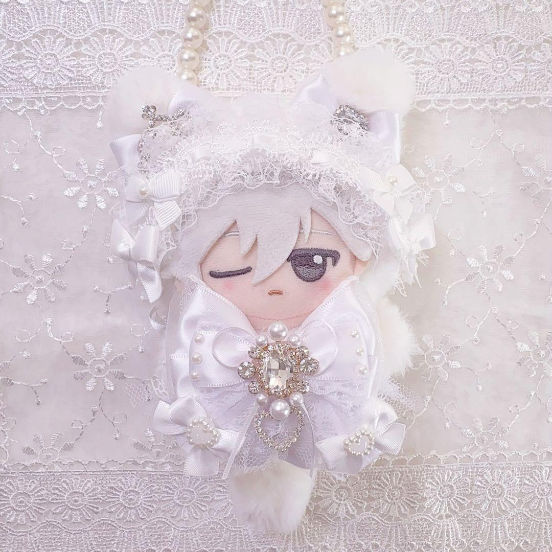 いつぬい　ちびぐるみ ぬい服　ねこ　白　ロリータ　あんスタ　もこもこ　ブルロ