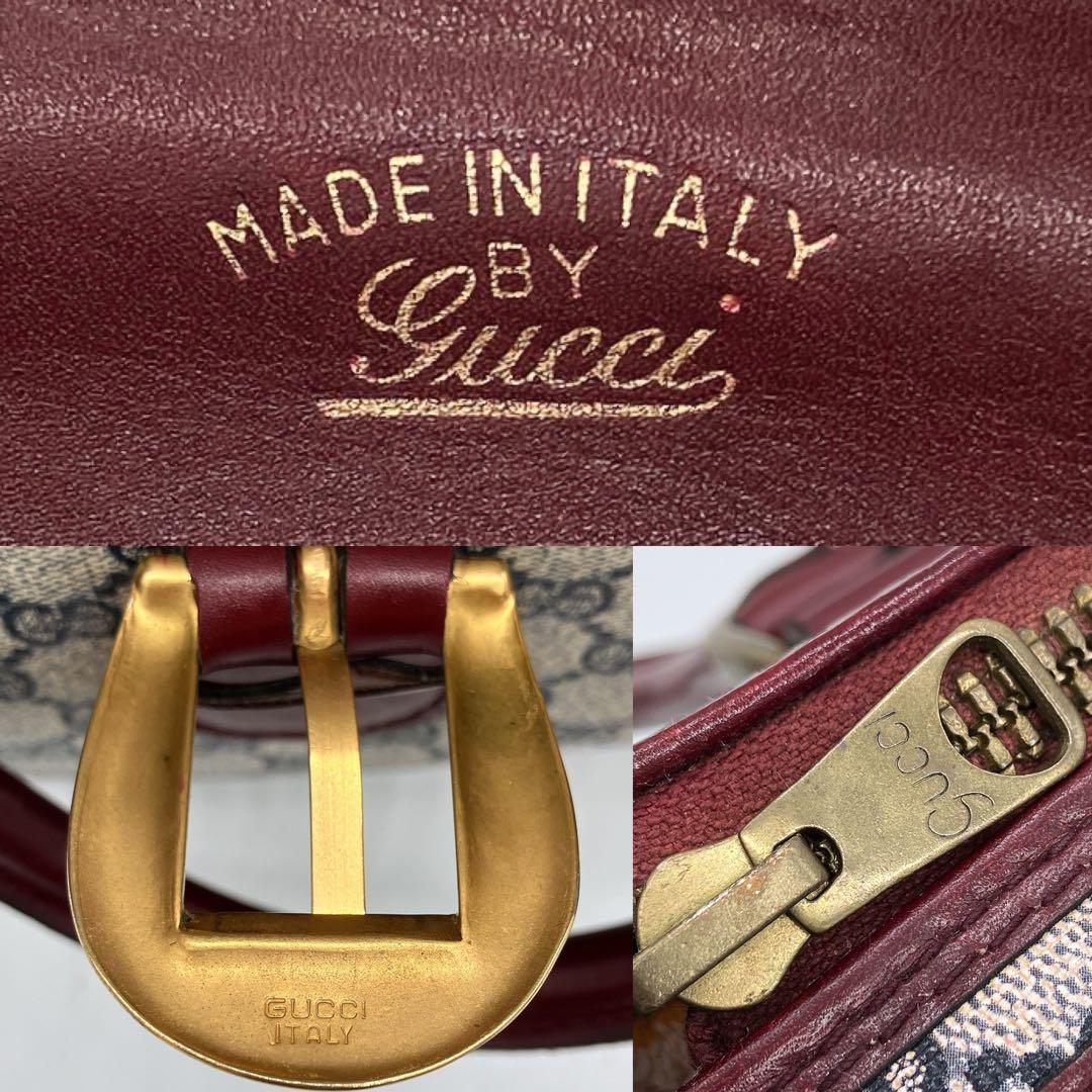 希少カラー【GUCCI】ボストンバッグ　旅行鞄　シェリーライン　GGスプリーム