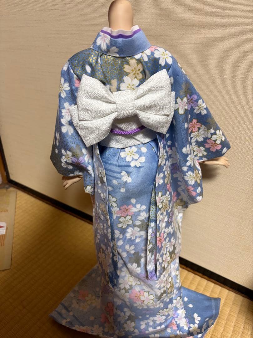羅紗DDP.DDS対応 青地桜柄着物セット