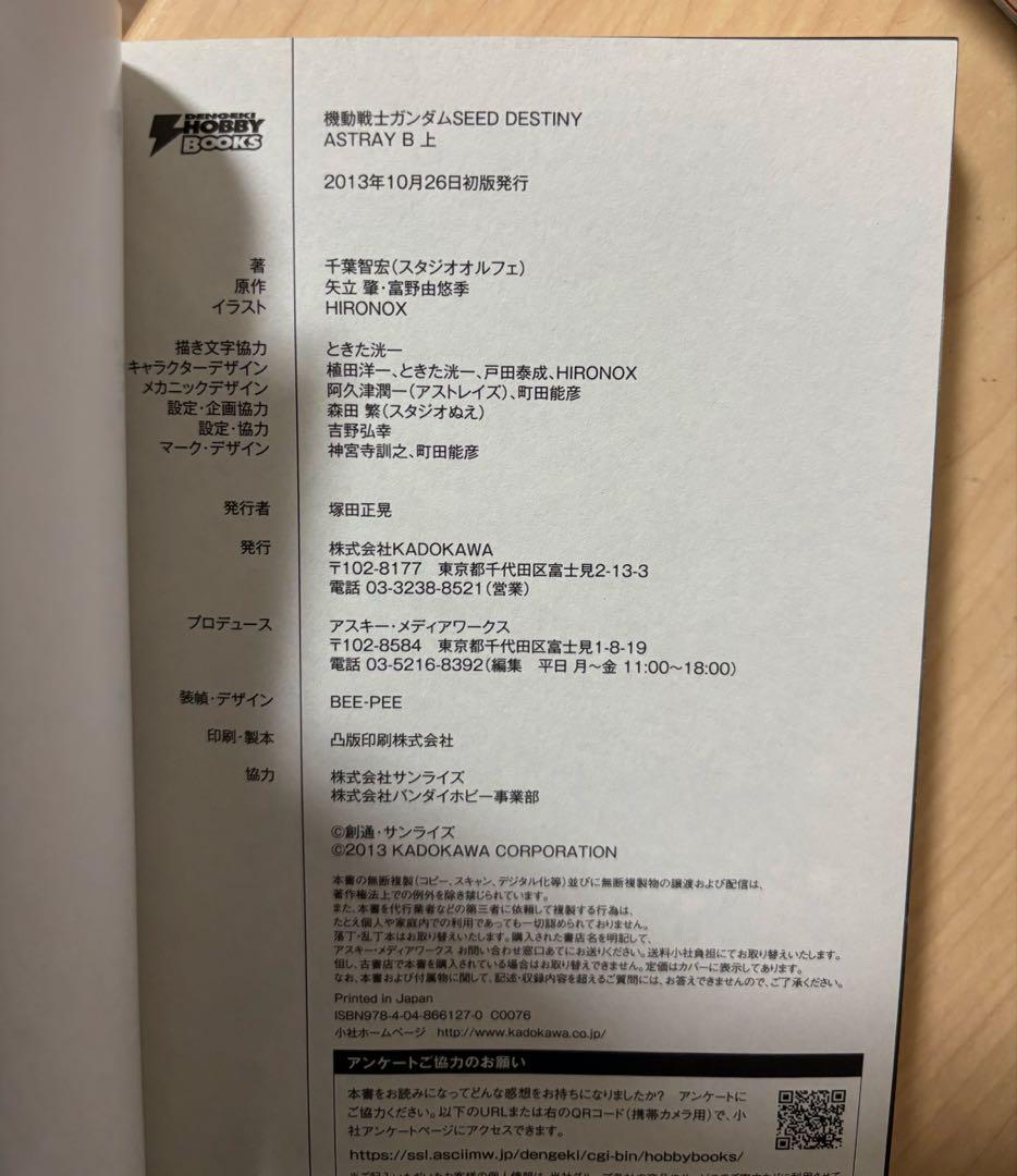 機動戦士ガンダムSEED DESTINY ASTRAY B 上下巻セット