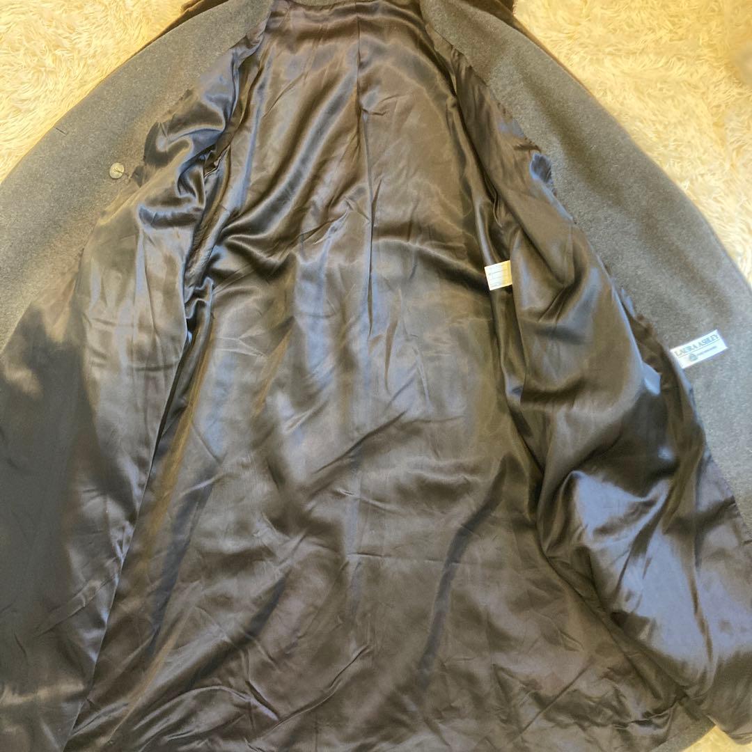 LAURA ASHLEY 襟　ファー　ウールコート　Aライン　42