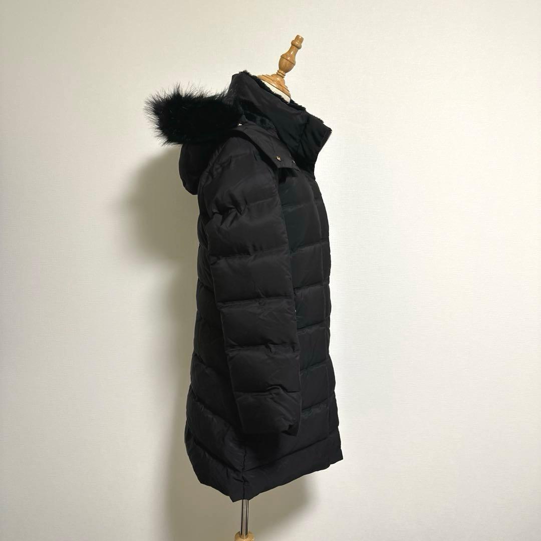 【ZARA】中綿ジャケット【M】ブラック フード取外し可　襟ムートン 高級感