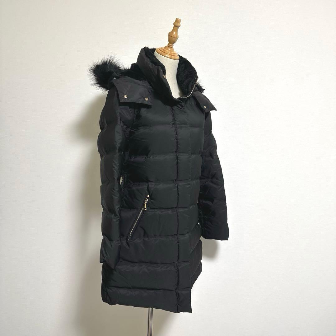 【ZARA】中綿ジャケット【M】ブラック フード取外し可　襟ムートン 高級感