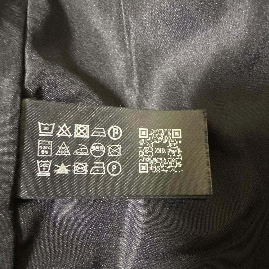 【ZARA】中綿ジャケット【M】ブラック フード取外し可　襟ムートン 高級感
