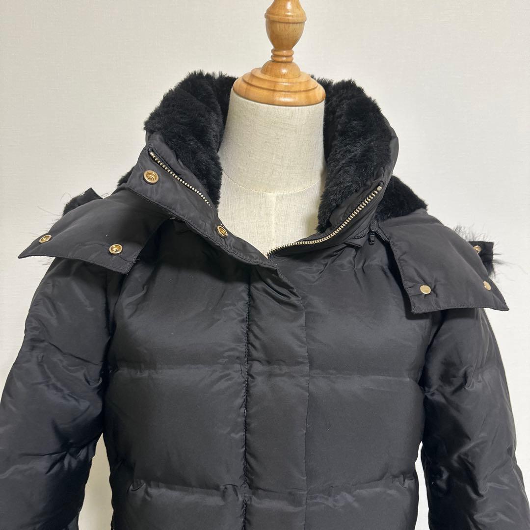 【ZARA】中綿ジャケット【M】ブラック フード取外し可　襟ムートン 高級感