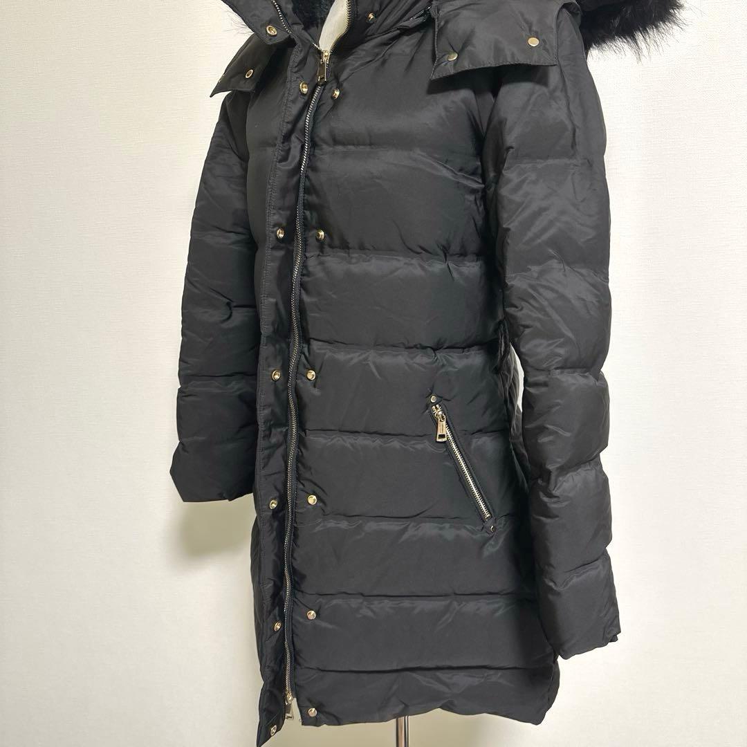 【ZARA】中綿ジャケット【M】ブラック フード取外し可　襟ムートン 高級感
