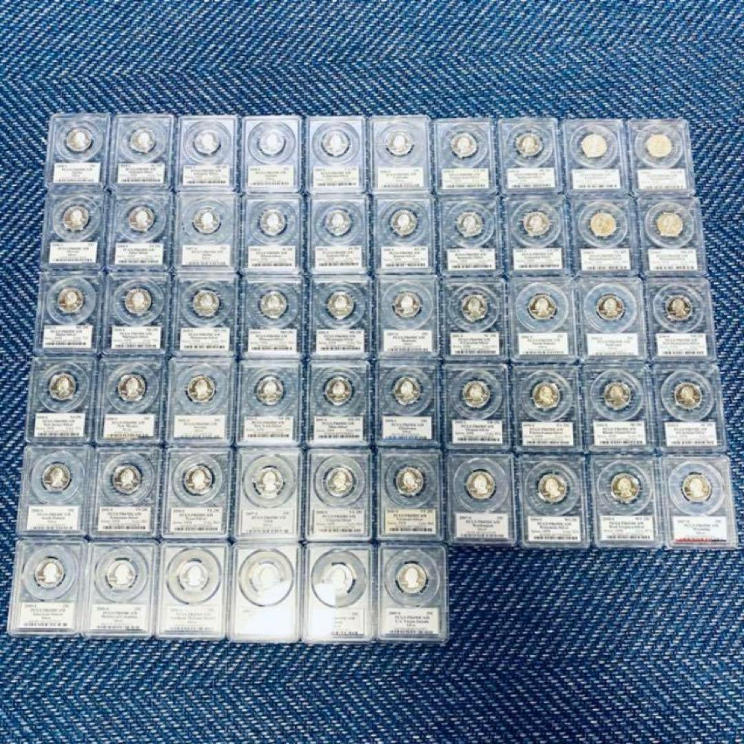 アメリカ 50州+6領域 25セント プルーフ銀貨 コンプ