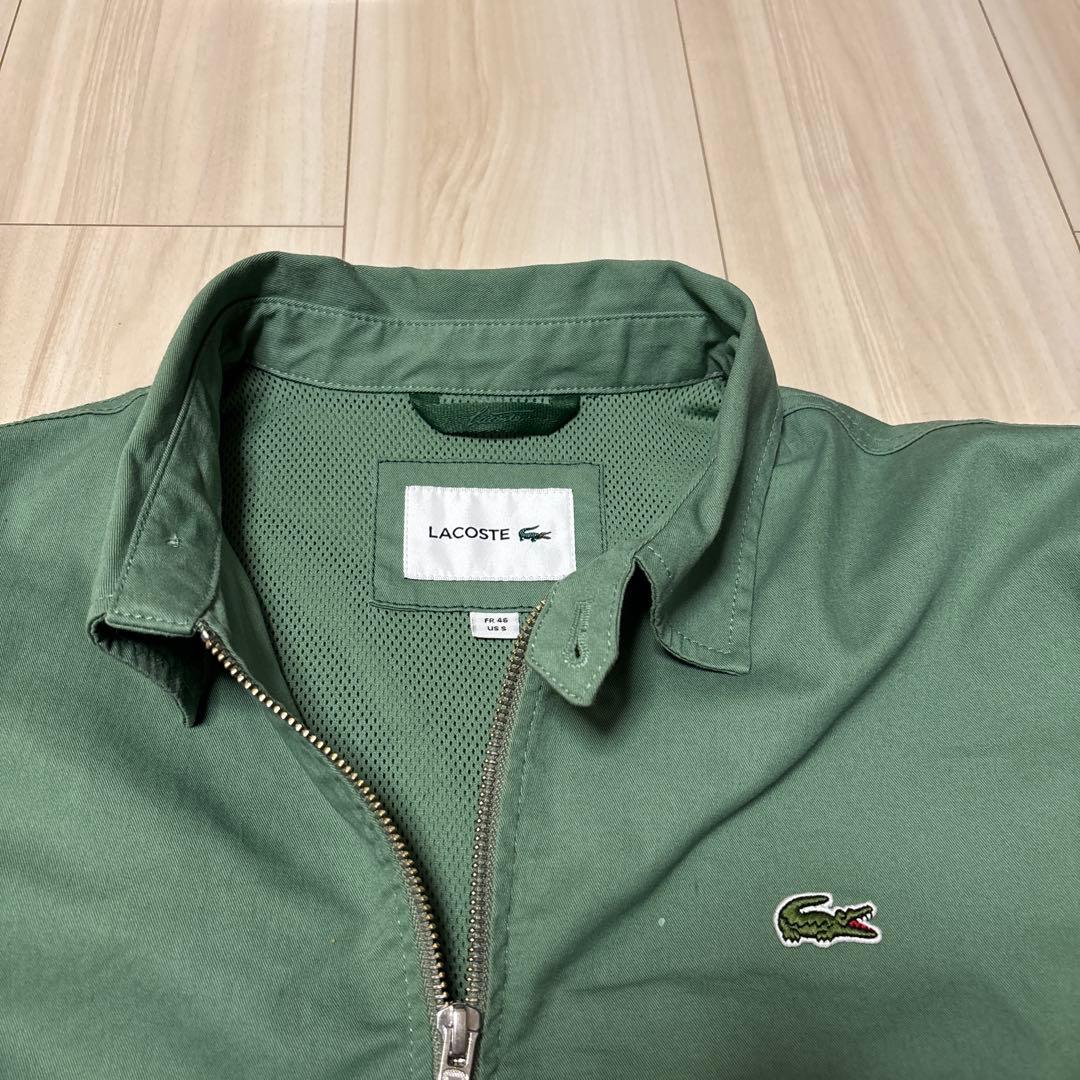 美品 LACOSTE スイングトップ カーキ ワンポイント S 春アウター