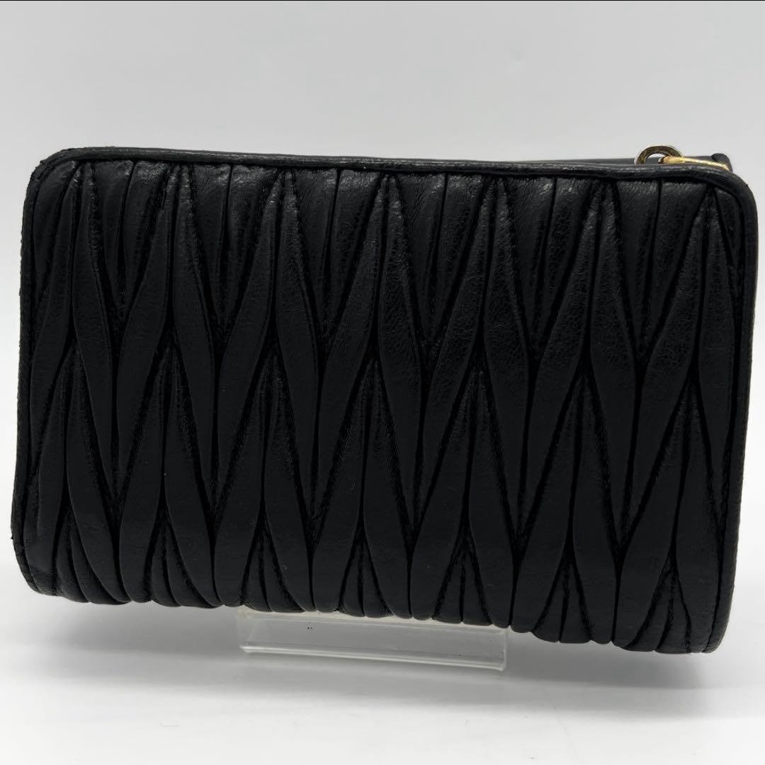 【本日限定価格】miumiu 二つ折り財布 L字ジップ ブラック 黒