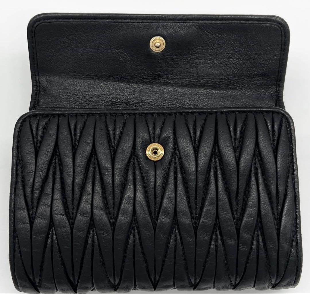 【本日限定価格】miumiu 二つ折り財布 L字ジップ ブラック 黒