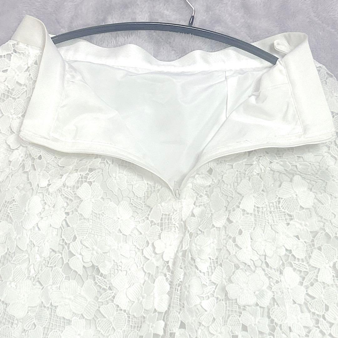 極美品❤︎25SS 完売 ルルウィルビー　ケミカルフラワーレーススカート　ホワイト