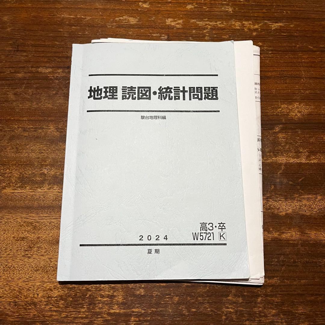 駿台 通期地理、読図・統計問題 テキスト、授業プリント