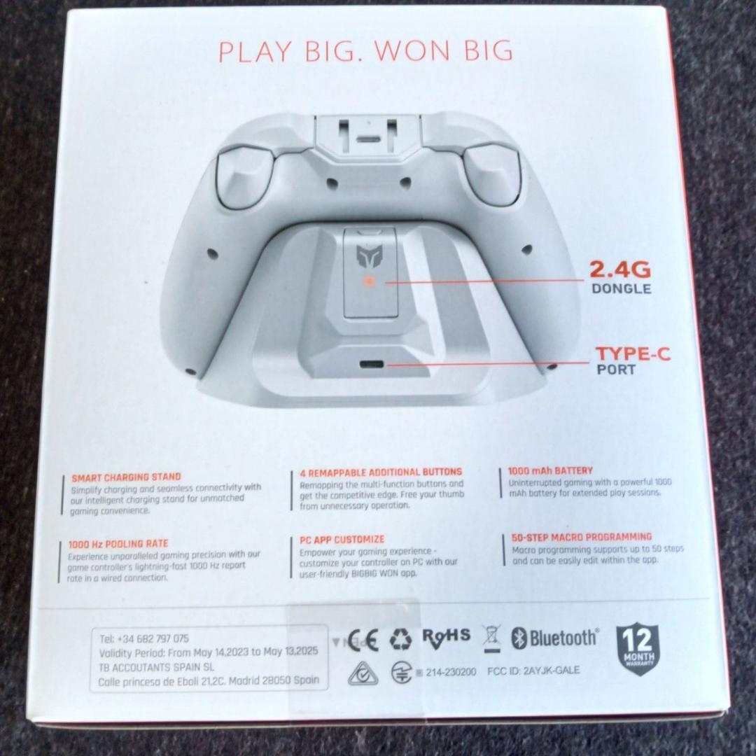 【未開封】BIGBIG WON Gale Hall PC コントローラー グレー