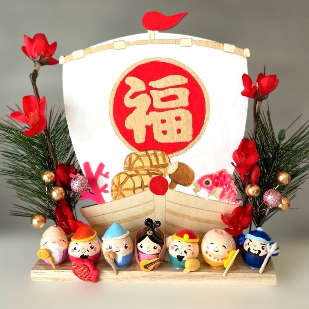 どんぐりアート　七福神のオブジェ