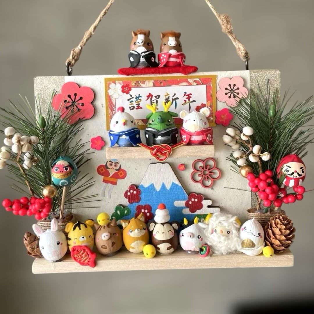 どんぐりアート　七福神のオブジェ