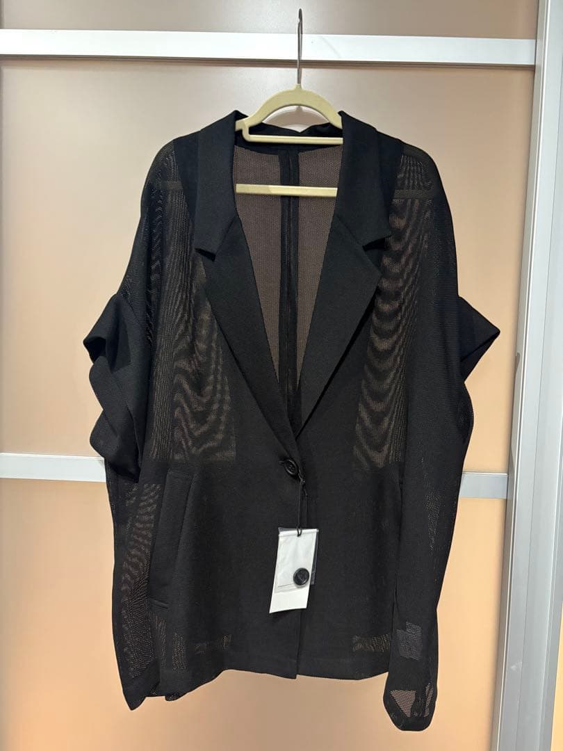 【新品】LOUNGEDRESS メッシュハーフスリーブジャケット ブラック