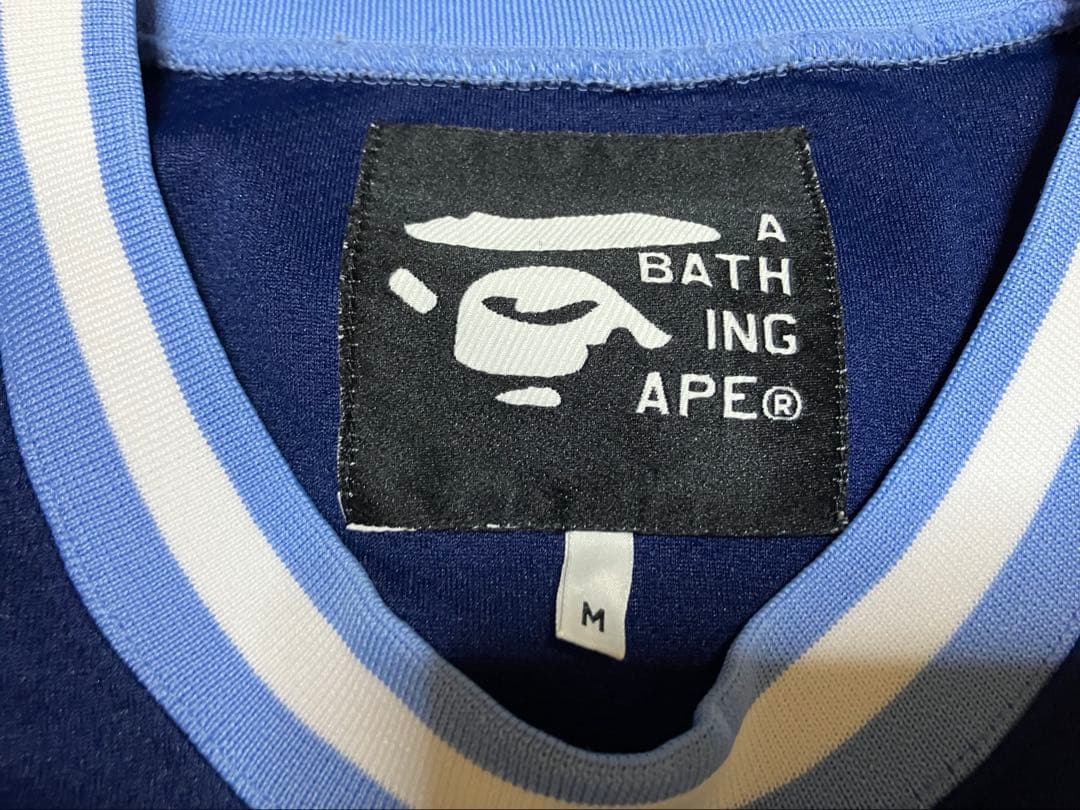 【美品】BAPE ネイビー タンクトップ 02 NBAパロディ　バスケシャツ