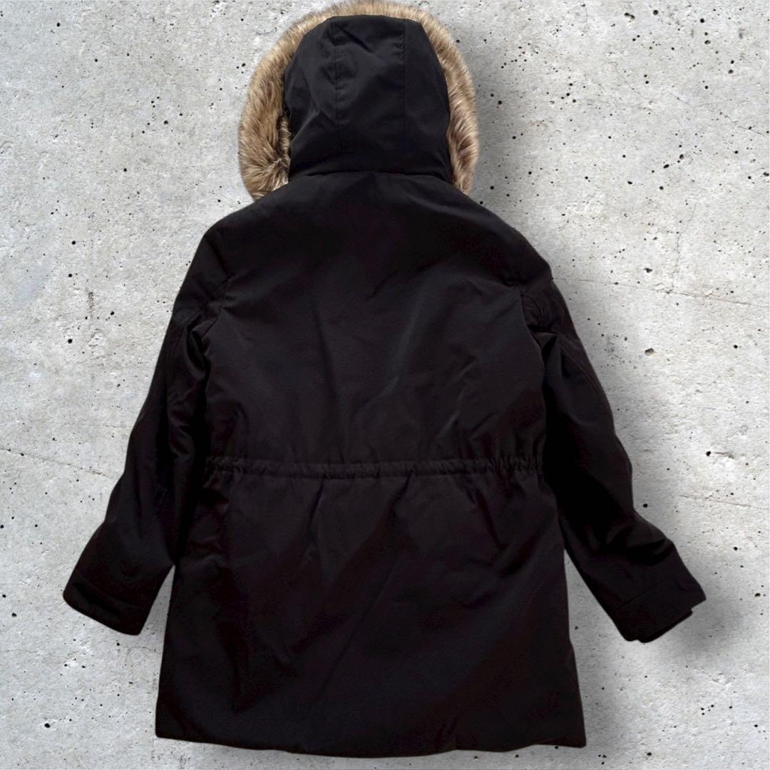 美品【ZARA TRF】ザラ トラファ ファー付 モッズコート 黒 サイズM