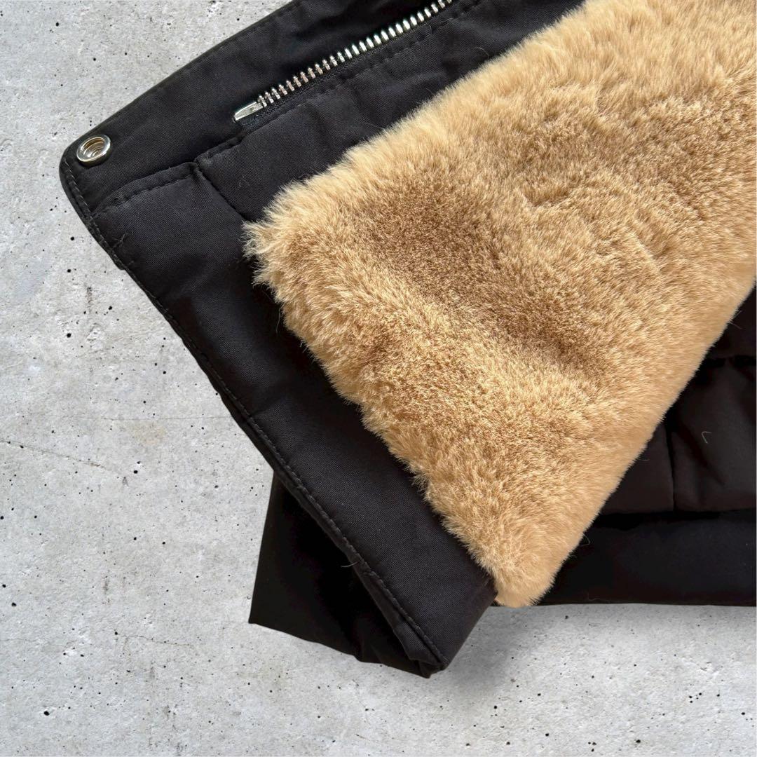 美品【ZARA TRF】ザラ トラファ ファー付 モッズコート 黒 サイズM