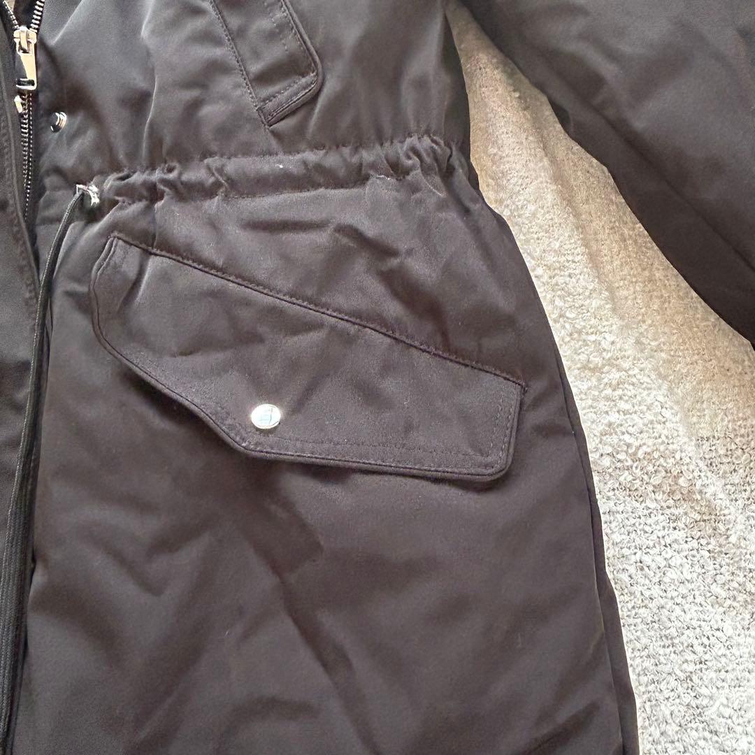 美品【ZARA TRF】ザラ トラファ ファー付 モッズコート 黒 サイズM