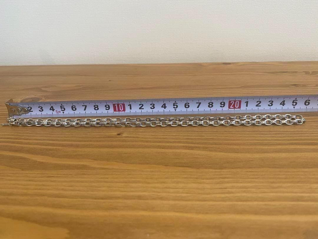 新品 ペーパーチェーン ネックレス 50cm シルバー925 ゆったりサイズ