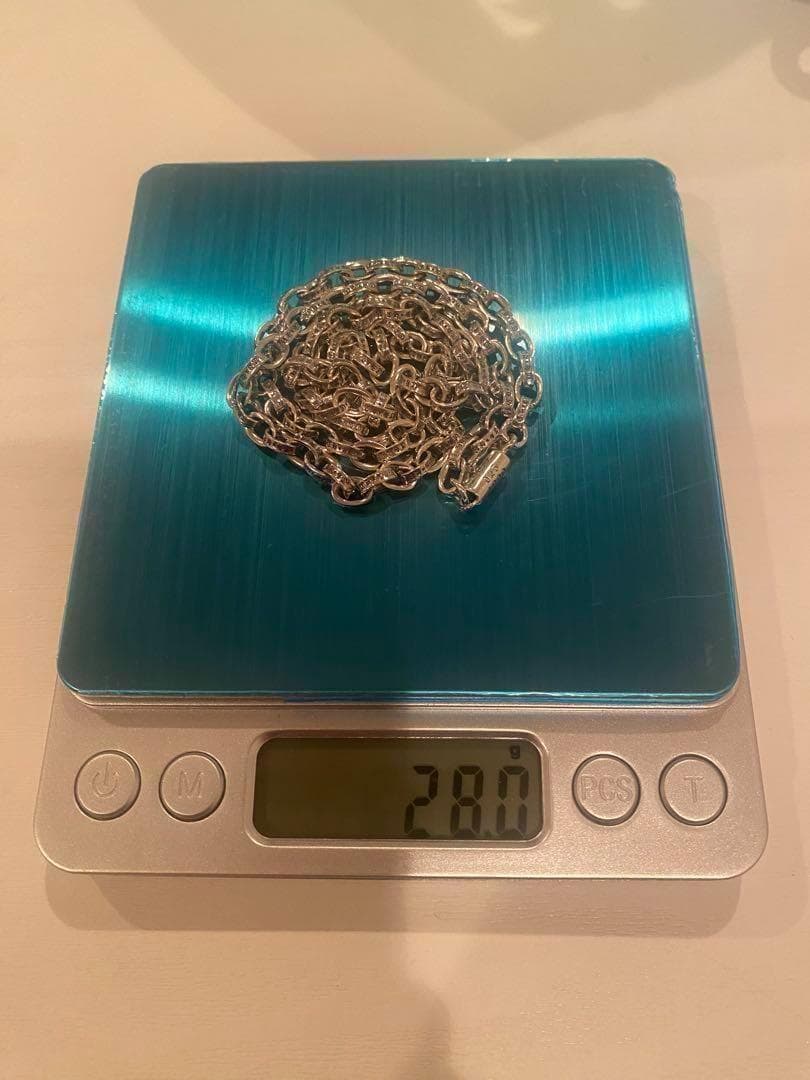 新品 ペーパーチェーン ネックレス 50cm シルバー925 ゆったりサイズ