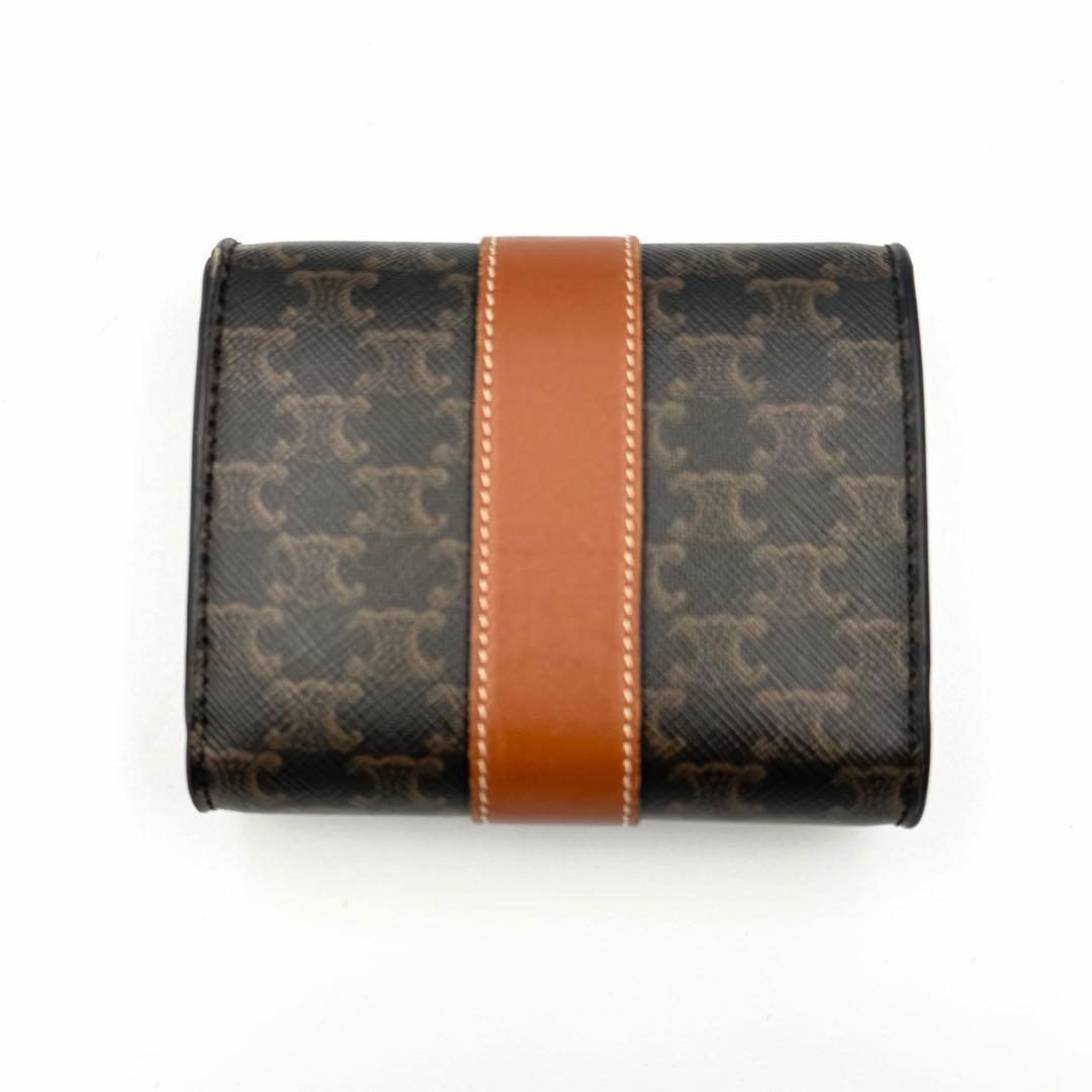 極美品✨CELINE セリーヌ マカダム柄 三つ折り コンパクトウォレット 財布
