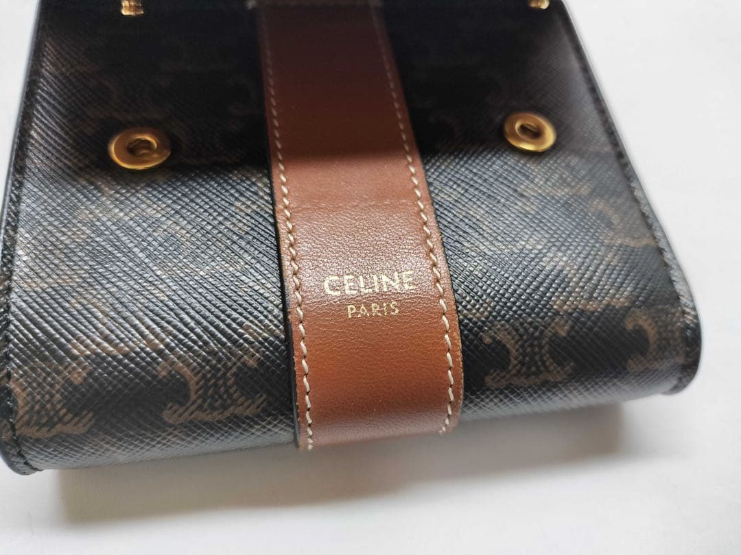 極美品✨CELINE セリーヌ マカダム柄 三つ折り コンパクトウォレット 財布