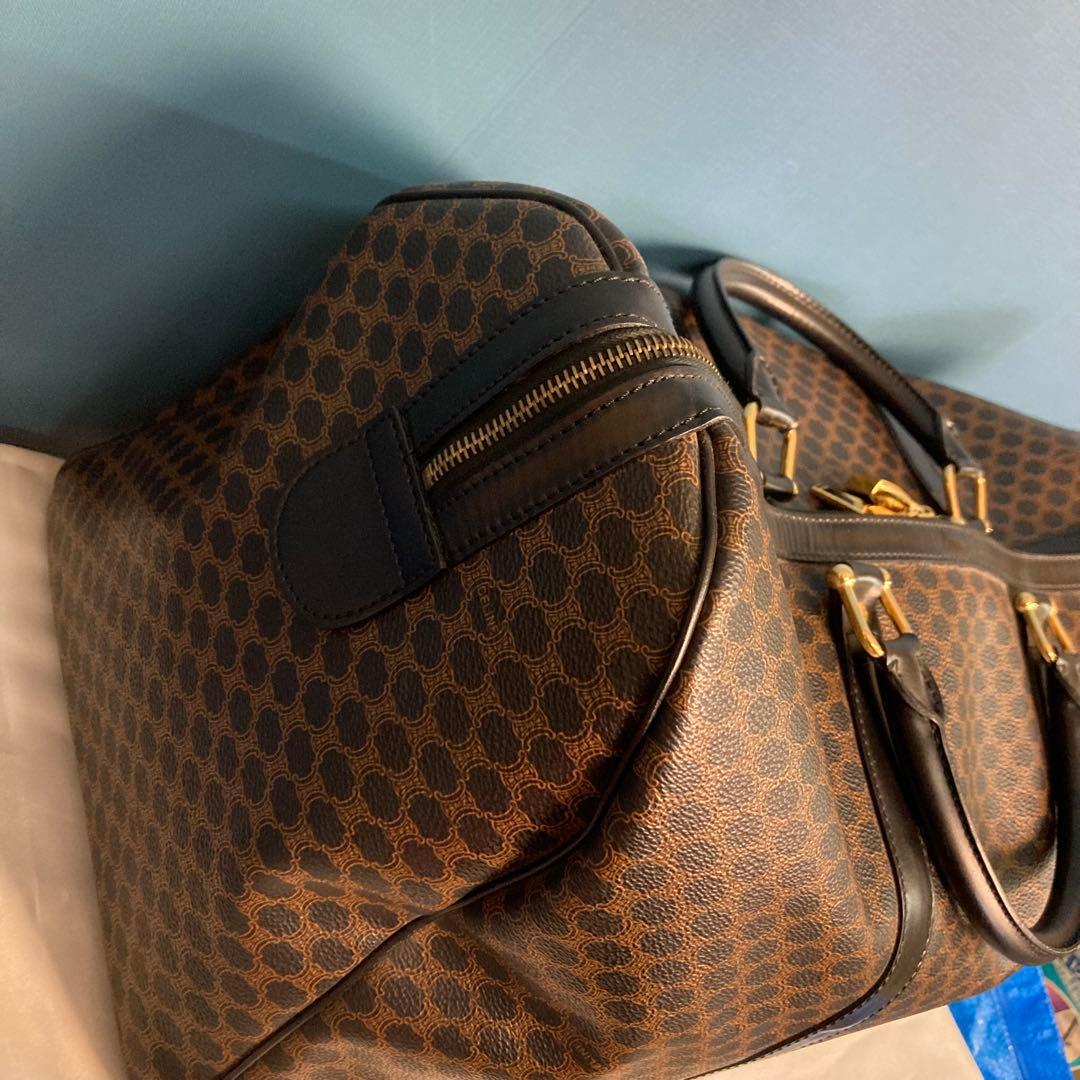 CELINE マカダム柄 イタリア製 ビンテージ ボストンバッグ 黒 美品