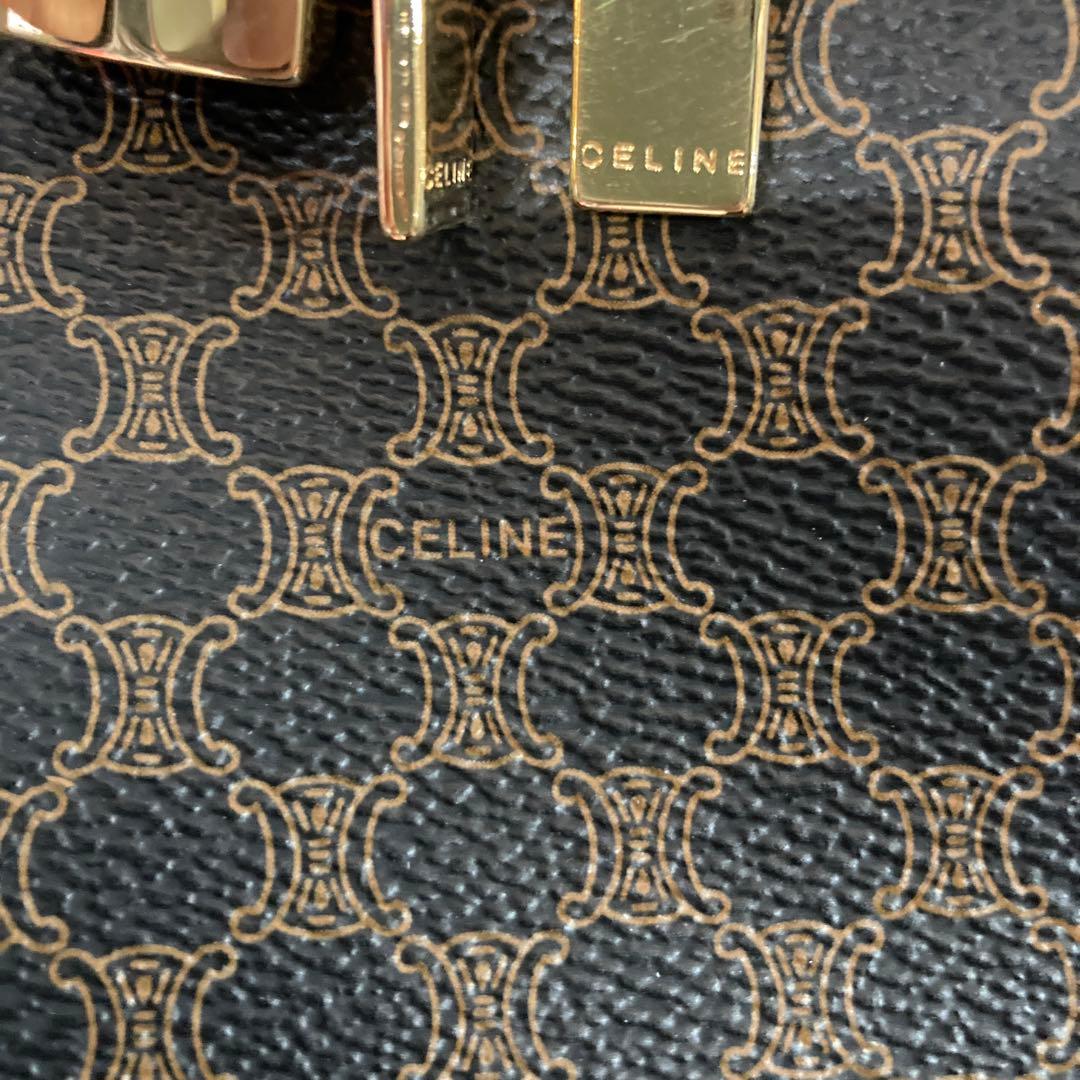 CELINE マカダム柄 イタリア製 ビンテージ ボストンバッグ 黒 美品