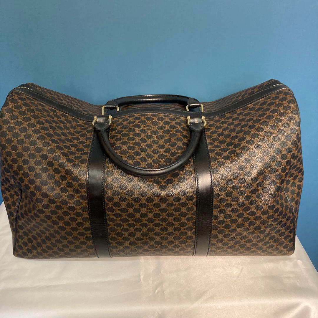 CELINE マカダム柄 イタリア製 ビンテージ ボストンバッグ 黒 美品