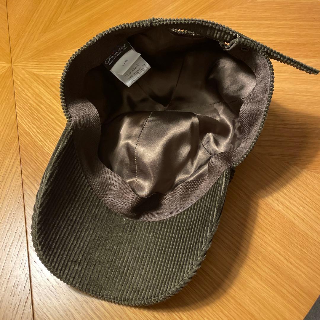 Crambes BEAMS F コーデュロイ　キャップ　オリーブ
