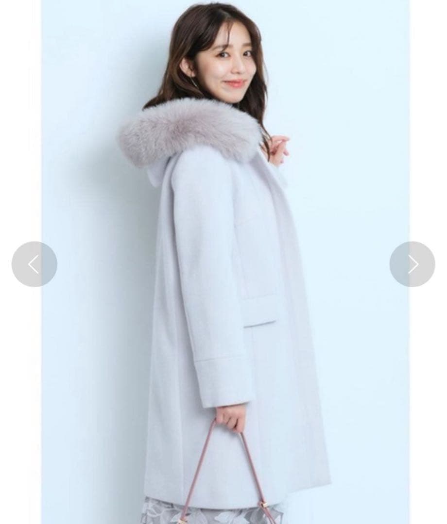 新品未使用✨ジャスグリッティー 定価6万 高級 ロングコート グレー フォックス