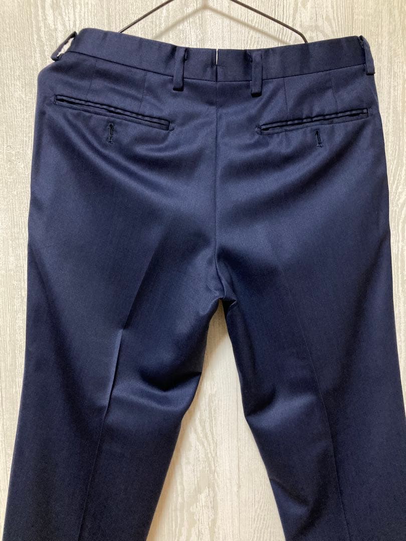 nano universe シルク混スリーピース 紺色 サイズM スーツカバー付