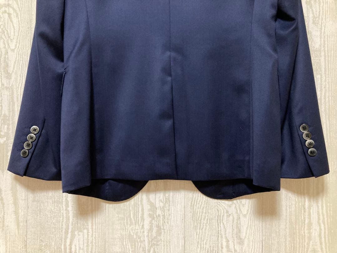nano universe シルク混スリーピース 紺色 サイズM スーツカバー付