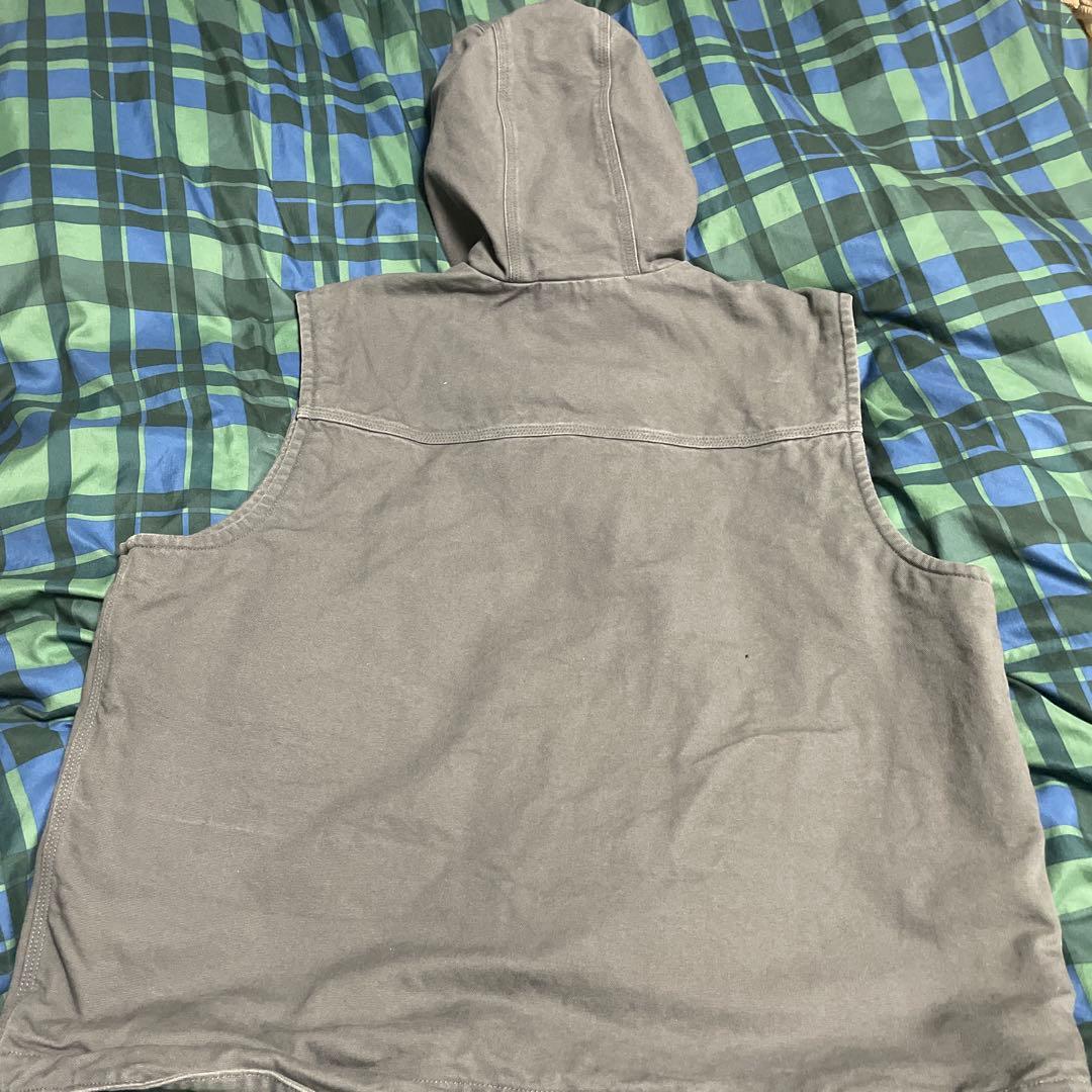 マ*オ様 Carhartt ダックベスト フード付き グレー