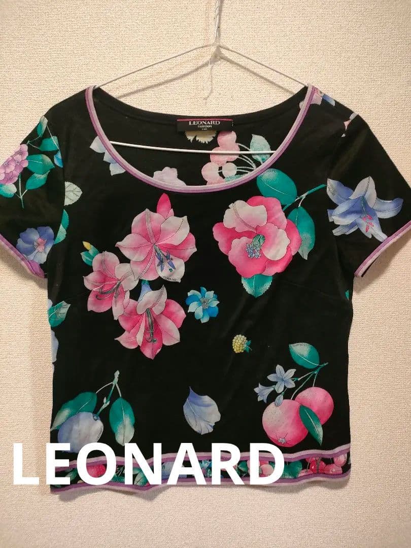 e5 超美品　レオナール　LEONARD　トップス　半袖　カットソー　L
