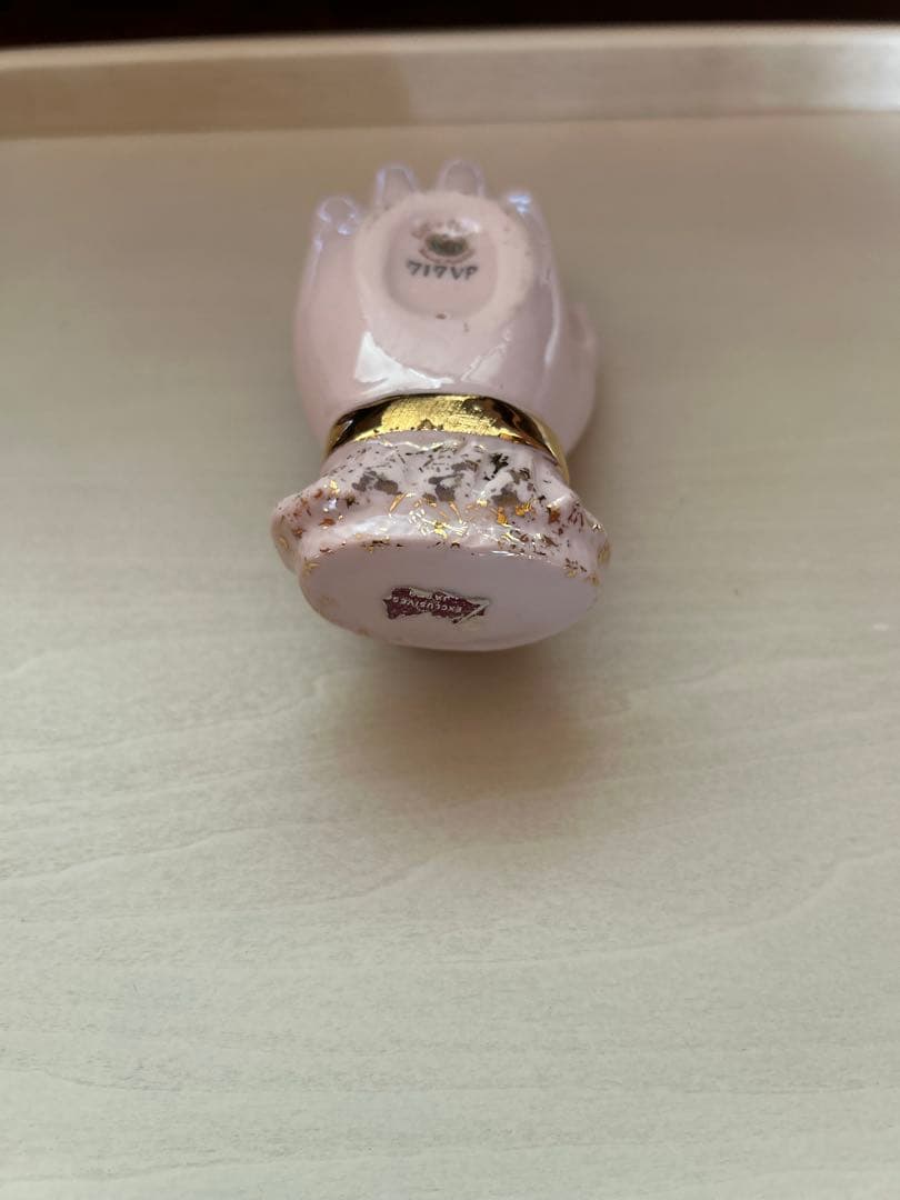 希少　陶器製手形小物入れ ハンドトレイ　スミレの花