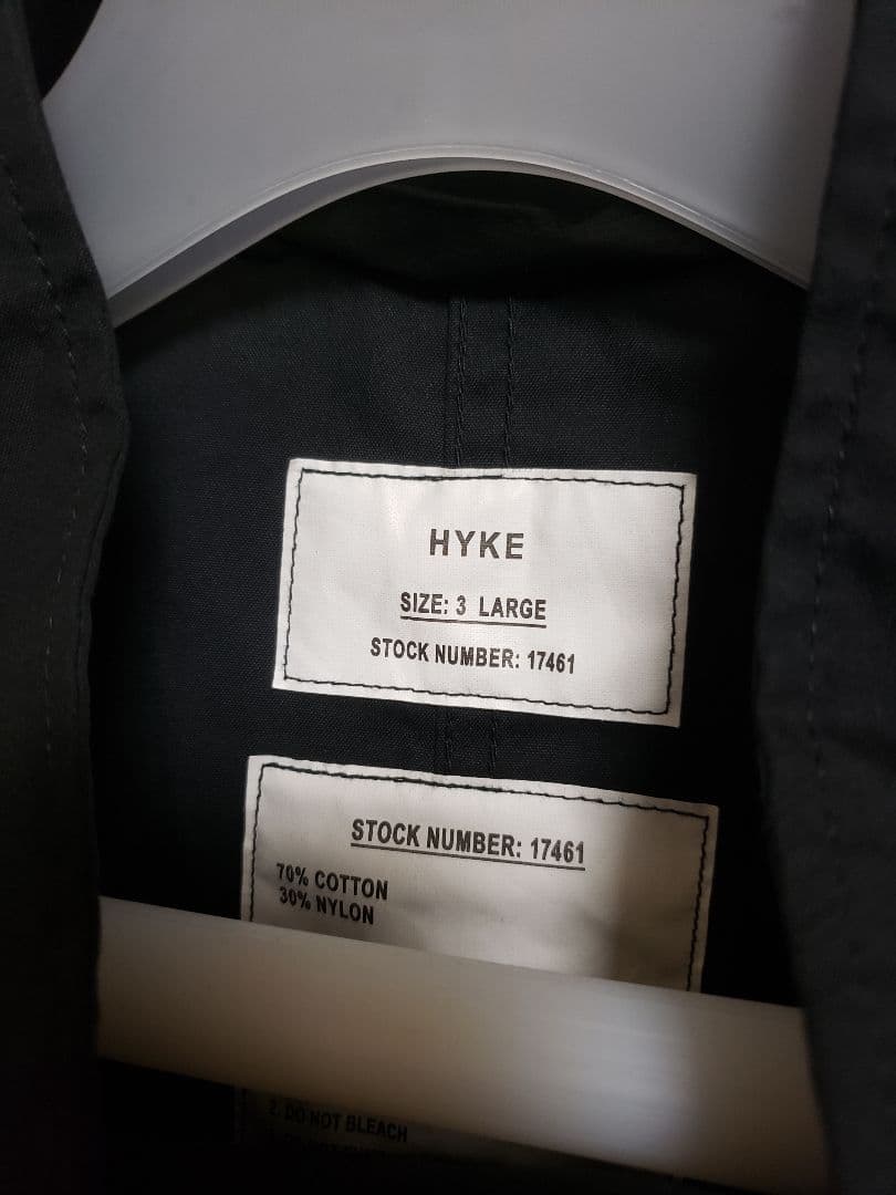 【HYKE】 N/C TYPE M-65 FIELD COAT 黒 3