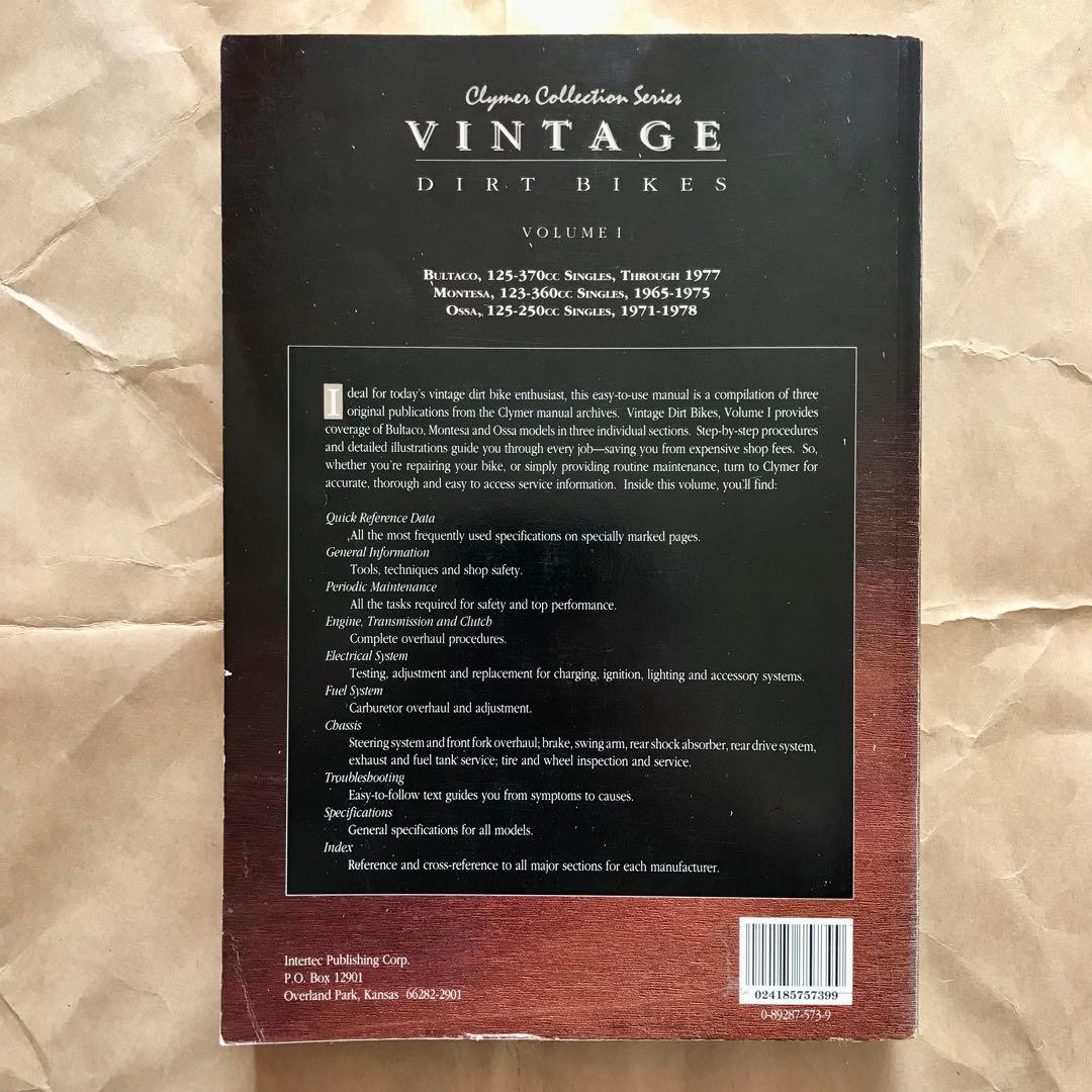 Clymer Vintage Dirt Bikes Volume 1 クライマー