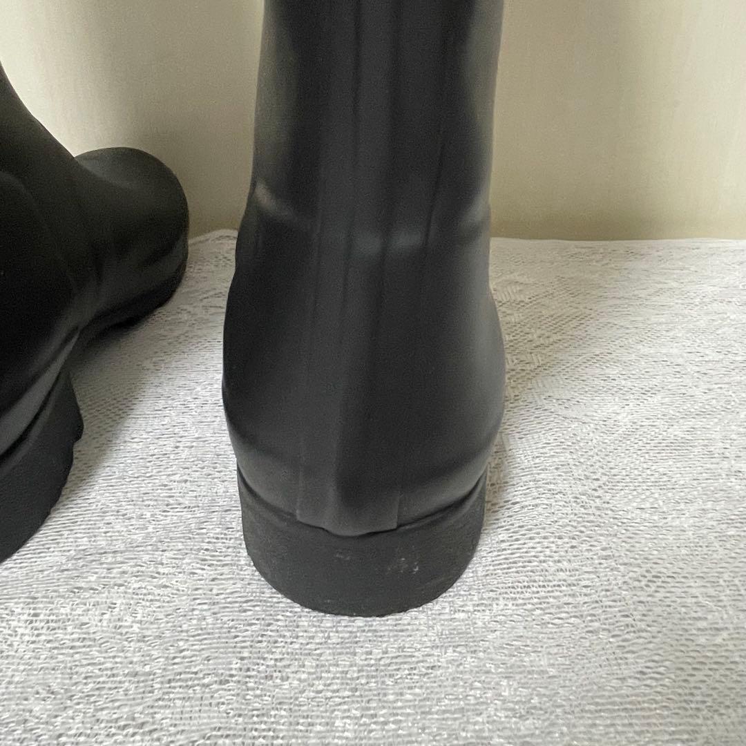 【美品】HUNTER レインブーツロングタイプ EU39 黒 BK ブラック