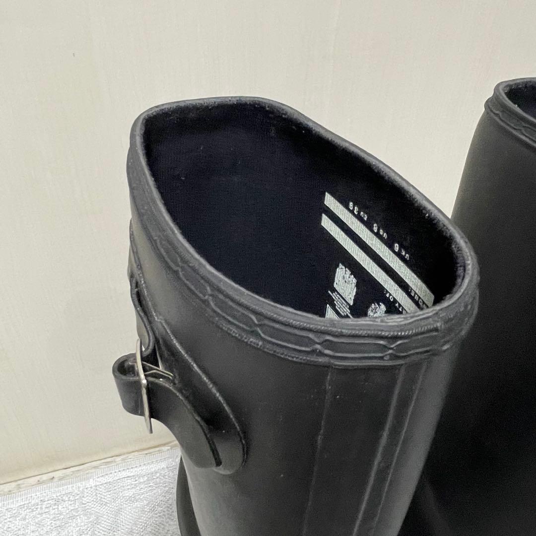 【美品】HUNTER レインブーツロングタイプ EU39 黒 BK ブラック